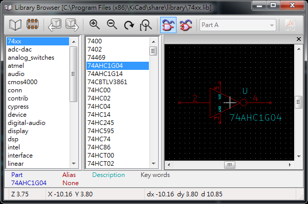  library 包含多個component (schematics symbol)。